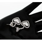 2.75Cts Round and Baguette Cut Diamond Heart Earrings